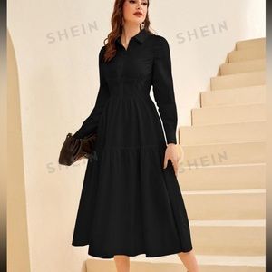 SHEIN Ruffle Hem Shirt Dress